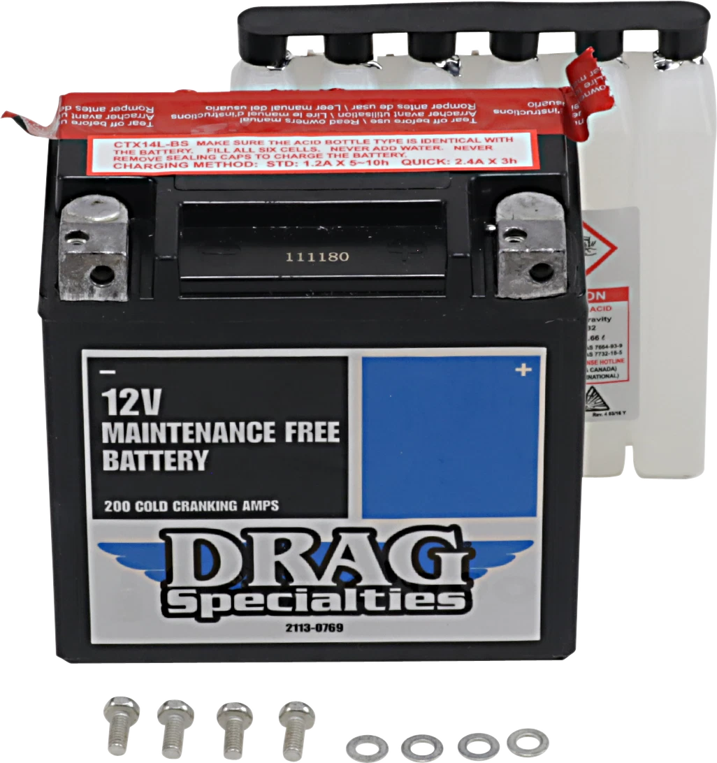DS AGM Maintenance Free Battery YTX14L BSFT Harley Sportster 883 Roadster 05 17