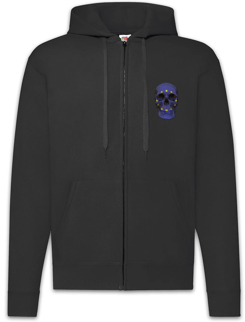 Classic Europe Skull Flag Zipper Hoodie Flagge Biker Banner Europa