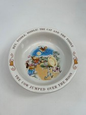 VTG Avon Hey Diddle Diddle 1984 Baby's Keepsake Bowl Ceramic Nursery Rhyme