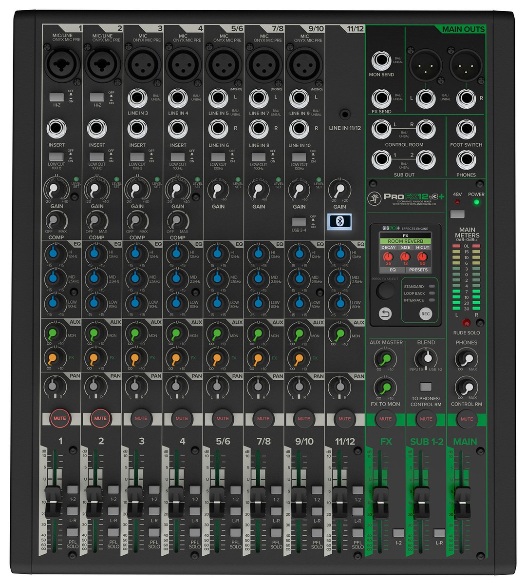 【極美品】MACKIE ProFX12 12チャンネルミキサー Mackie ProFX12v3+ 12-Channel Pro Effects Mixer w/USB ProFX12 v3 +