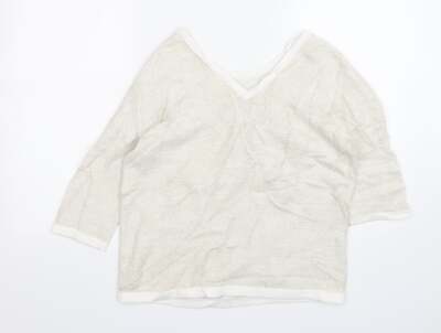 Sud Express Damen-Pyjama-Oberteil beige Baumwolle Größe 8