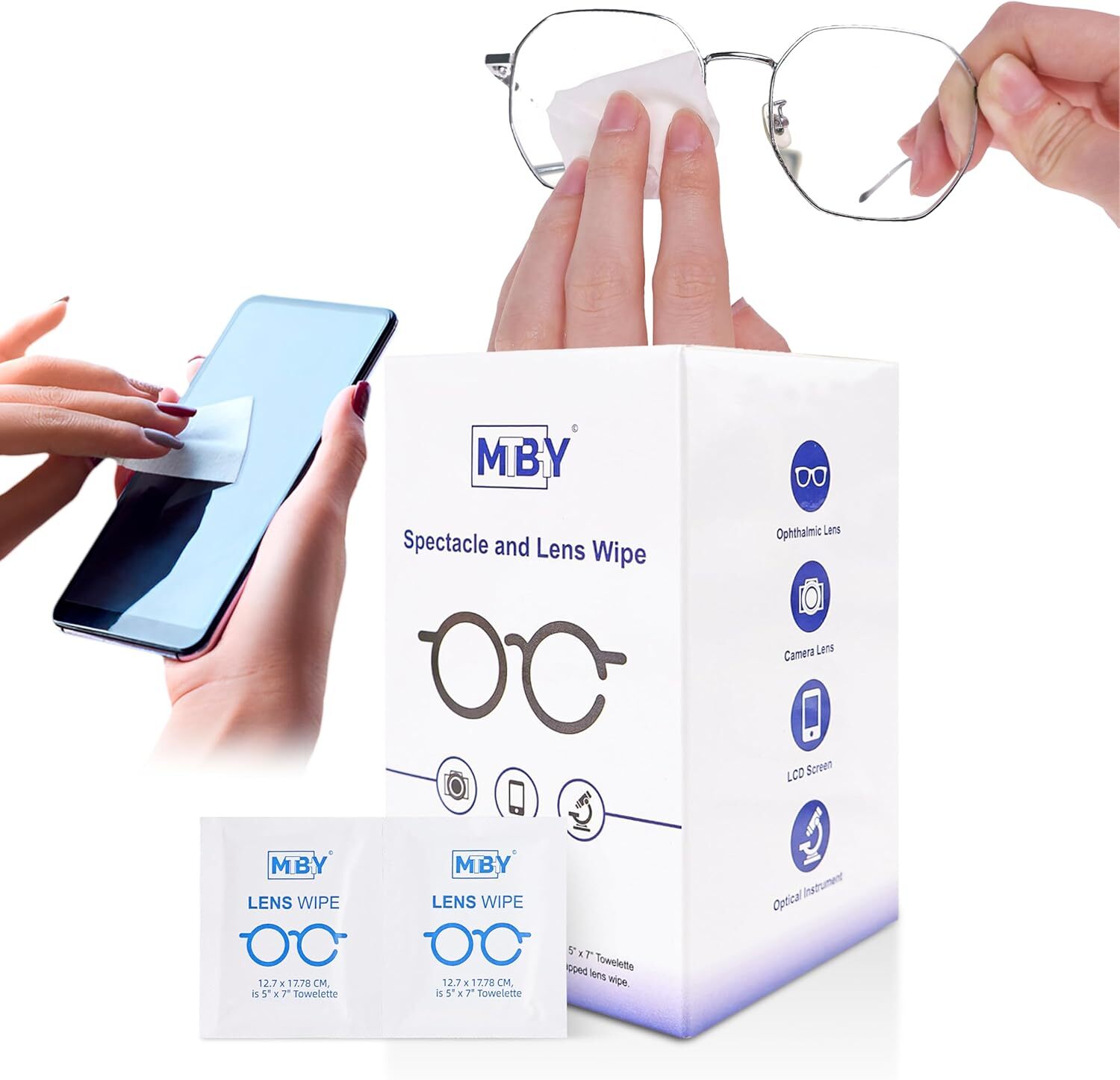 Lens Cleaning Wipes (50 Total Wipes) | Pre-Moistened Individually Wrapped...