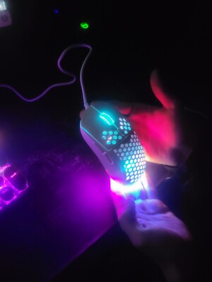 Wired Gaming Mouse RGB Backlight 12800DPI Ergonomic Lightweight Honeycomb