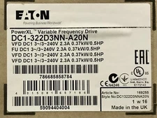 EATON DC1 322D3NN A20N .5HP Power XL Variable Frequency Drive 240 VAC VFC DC1