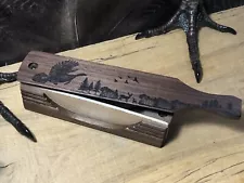 Big Tom’s Custom Calls Half Moon Sycamore Box Turkey Call Sweet And Raspy.