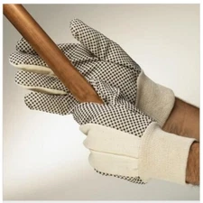 Gloves & Safety Dotted, mens Work gloves White/Black - 12 Count Pack (Pairs)
