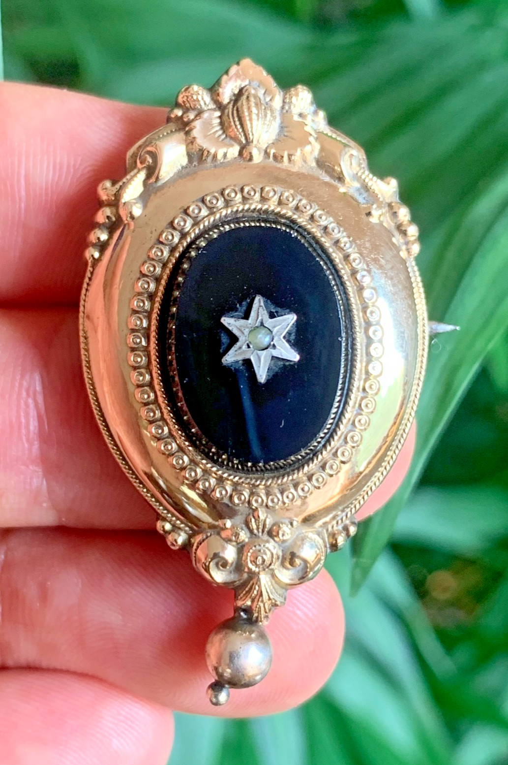 Victorian German Gold Filled Solid Silver & Black… - image 10