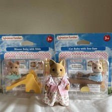 Sylvanian Families Cat Mother Baby Set with Seesaw Worldwide Rare Authentic