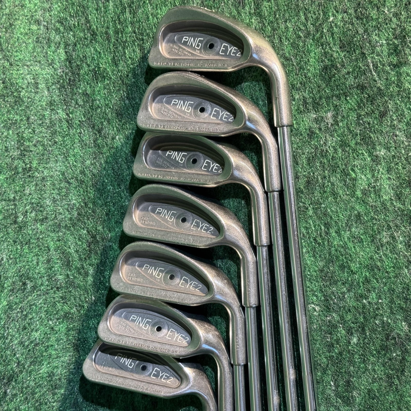 Vintage Ping Eye 2 Iron Set 3-W Mens Right Hand Steel Shaft Golf Clubs USA