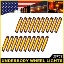 20PCS Smoke Yellow LED Pods Rock Underbody Wheel Light Car Offroad Truck UTV ATV