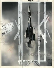 1957 Press Photo Bomarc supersonic missile launch, Patrick Air Force Base, FL