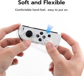 Anti-Slip Transparent TPU Cover for Switch JoyCon Controllers - Durable & Clear