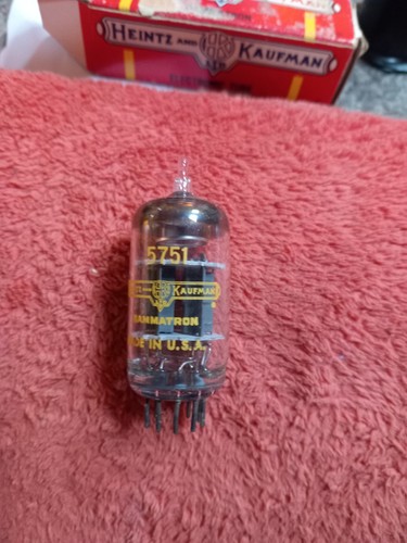 Heintz & Kaufman TUNG-SOL 5751 Long Plate Halo Getter Valve Tube New Old Stock - Bild 6 von 7