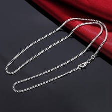 16-30 inch explosive silver jewelry European and American 2MM side necklace