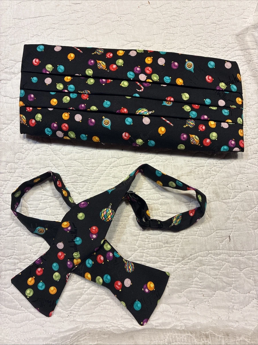 Vintage Nicole Miller Access. Silk Tie Gift Set Novelty Print BowTie Cummerbund Nicole Miller Cummerbund 100% Silk Wedding Ties, Cravats and  main image 4