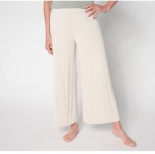 Barefoot Dreams Petite PM CozyChic Ultra Lite Palazzo Ankle Pants Sand A682309