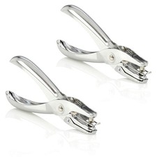 1 Hole Punch, Hole Puncher, 5 Sheet Punch Capacity, Classic, Chrome, 2-Pack 7...