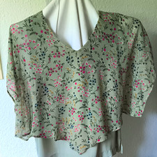 KRISS Damen Bluse XL grün mehrfarbig Blumen ...