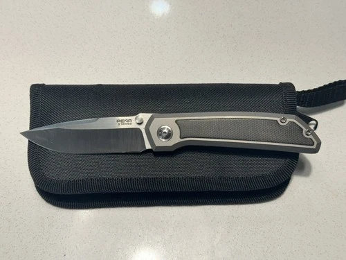 Pena X-Series Mula Folder P Knife with Black Canvas Inlay and Micarta 3.25" M390