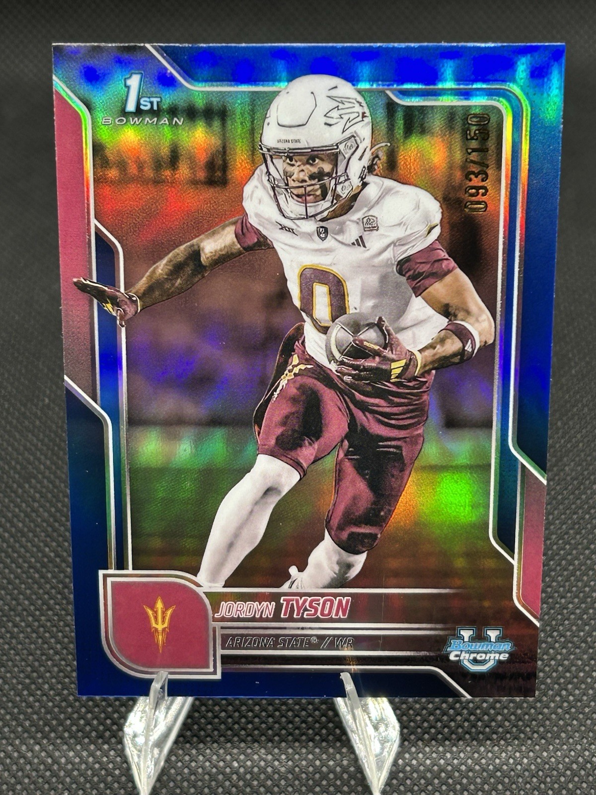 2025 Bowman Chrome U Jordyn Tyson 1st True Blue Refractor /150 #31 Arizona State