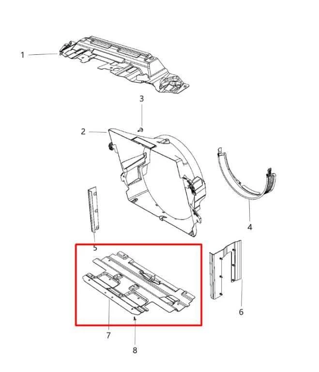Ram 1500 Laramie 2011-20 doble cabina 5,7 L 4x4 radiador delantero sello inferior 55057071AB Foto 2 de 4