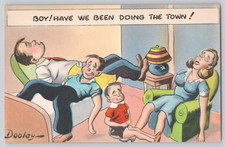 Comic Postcard Dooley Boy! Have We Been Doing the Town! Unused Made in USA