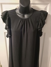 Mittoshop Hot Black Women’s Dress with flutter sleeves Size M