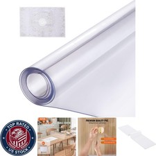 1.5mm Thick Rectangular Clear PVC Desk Mat - Protects Against Spills  Stains