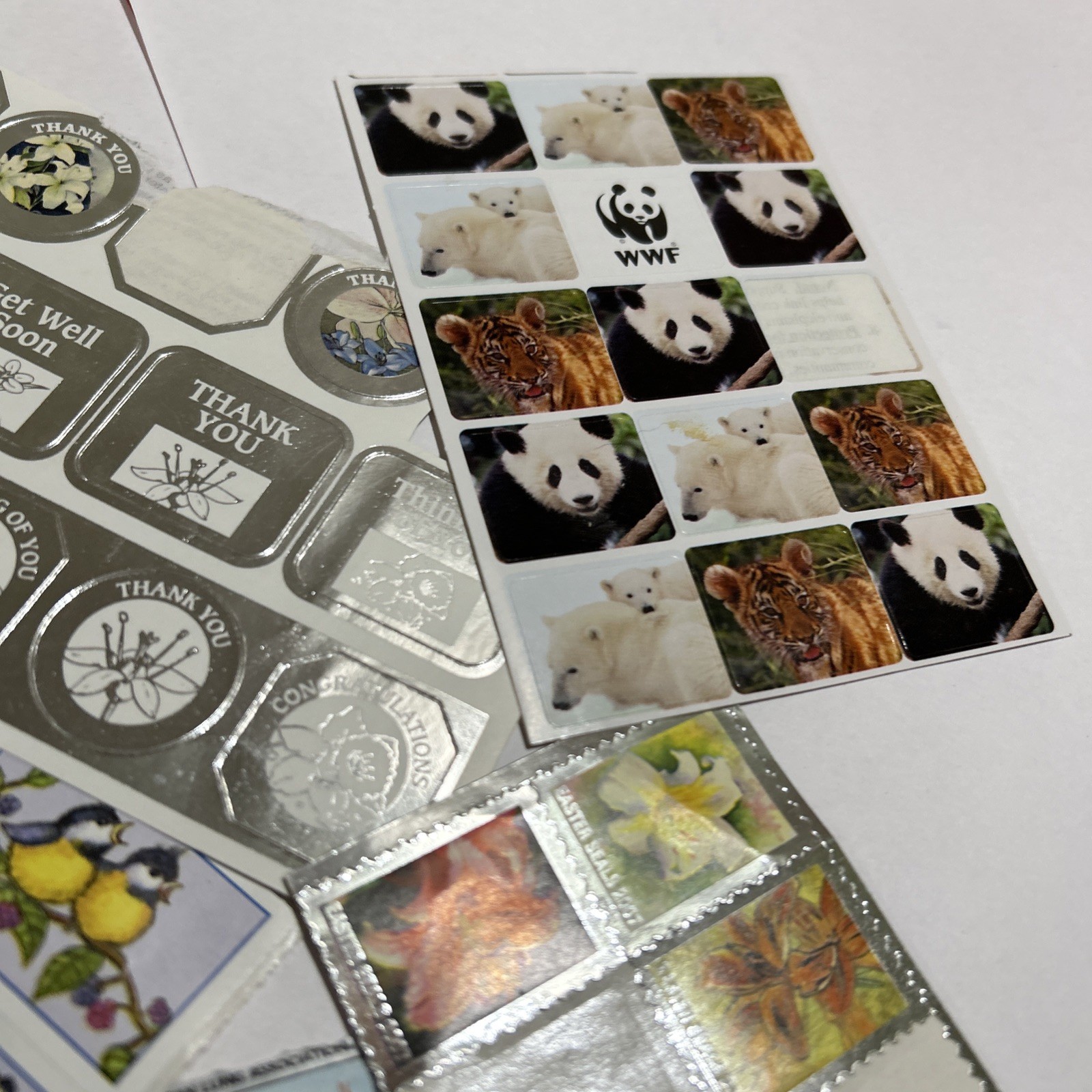 Huge Lot Easter Seals, WWF,   Stickers Stamps, Birds Flowers, Panda, Mini, Mail