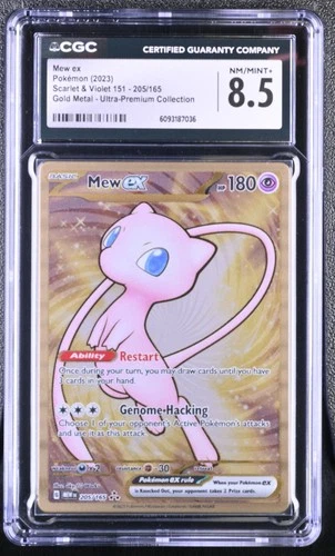 Mew EX 205/165 Gold Metal - UPC Promo Pokemon CGC 8.5 Nm/mint+ *036