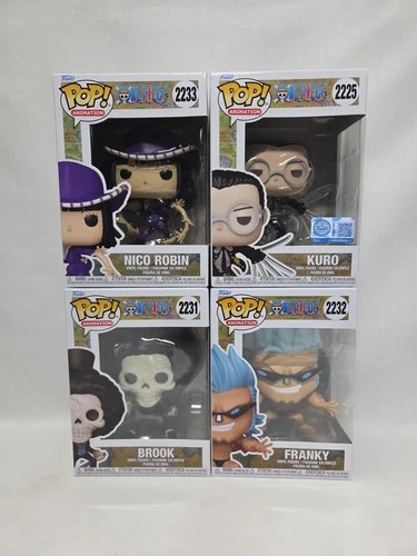 Funko Pop! One Piece Brook #2231 Franky #2232 Nico #2233 Kuro #2225 W Protectors
