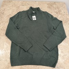 Sonoma Goods For Life Sweater Mens L Pine Green Supersoft Quarter-Zip Casual NEW