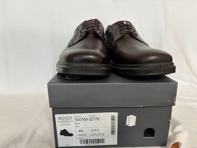 ECCO Helsinki 2 Men's 9-9.5 Plain Toe Lace Up Oxford Mocha Brown Shoes EU 43 NIB