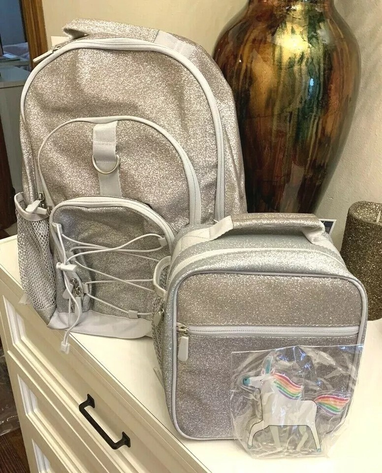 Pottery Barn school LARGE Backpack + Lunch Bag Teen Gear Up Ombre Glitter  .