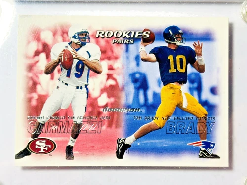 2000 Skybox Dominion - Rookies Pairs Tom Brady, Giovanni Carmazzi #234 (RC)
