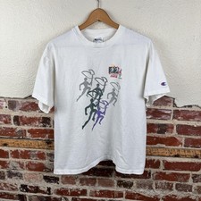 VINTAGE 1996 Olympics Shirt Mens Large Torch Relay Coca-Cola Made in USA 90s