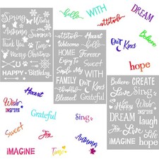 3 Pieces Inspirational Word Stencil Reusable Motivational Stencils
