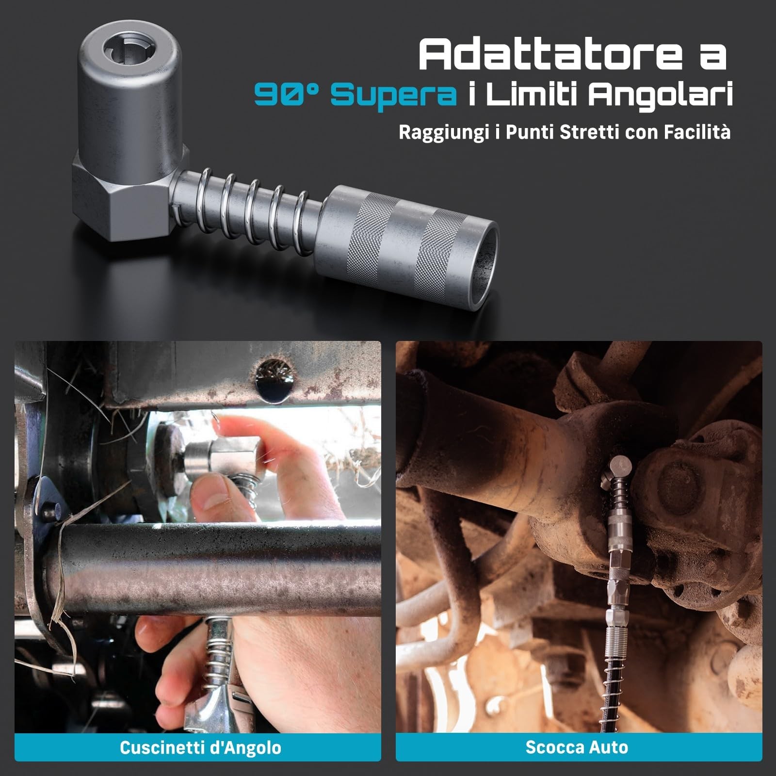 Ingrassatore a Batteria 12000PSI 3 Velocità Tubo 1.2m Compatibile con Attrezzi D - Miniatura 7