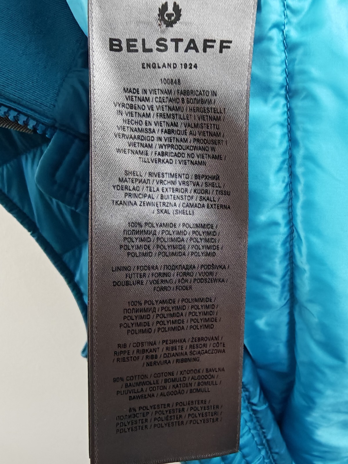 Belstaff Circuit Gilet Mens UK 36 IT 46 Turquoise Blue Down Puffer Bodywarmer image 7