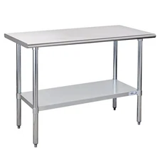 Stainless Steel Prep Table 48x24 Inch NSF Commercial Work Table with Undershe...