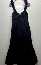 Universal Thread Black Flutter Cap Sleeve Maxi a-Line Dress S EUC