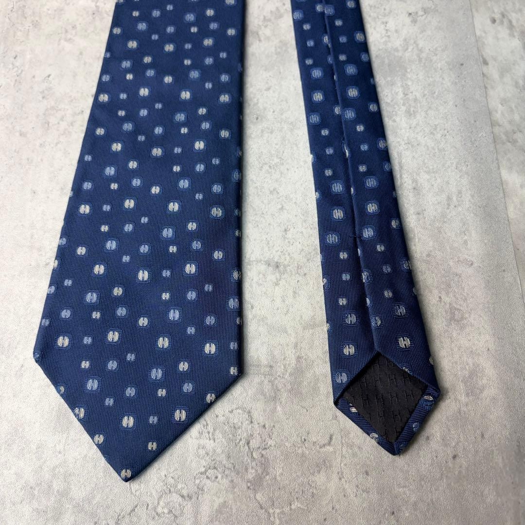 Item HERMES Jacquard H Pattern Dot Pattern Tie Na… - image 2