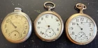 3 Antique Pocket Watches Elgin 17 Jewel Ingraham FOR PARTS