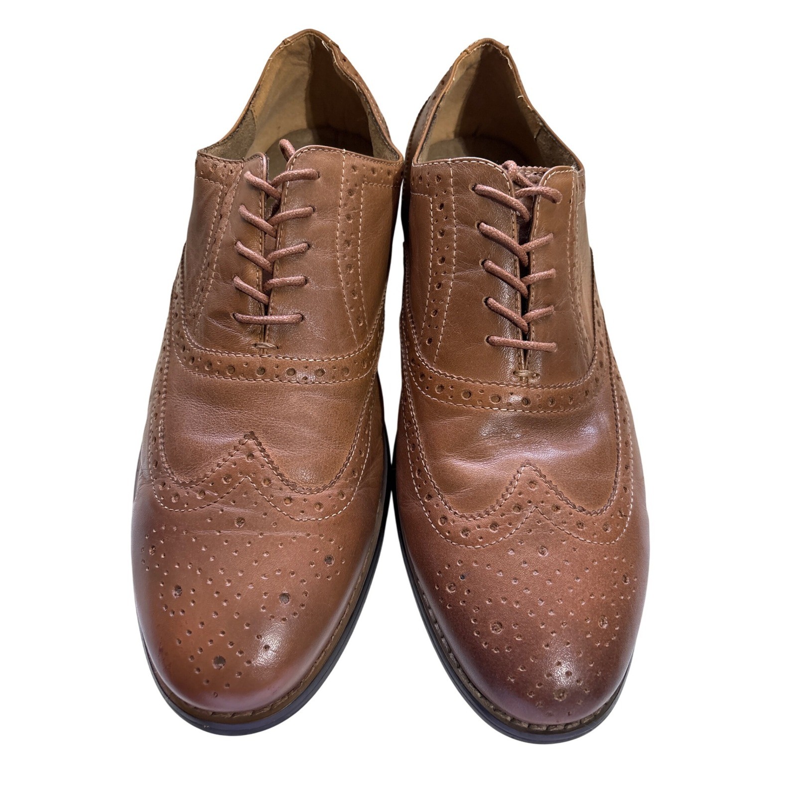 SAOLA Scarpe eleganti Oxford Nunn Bush da uomo a coda di rondine in pelle marrone stringate 10 5