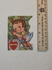 Vintage Valentine’s Day Card Girl picking Apples — photo 3