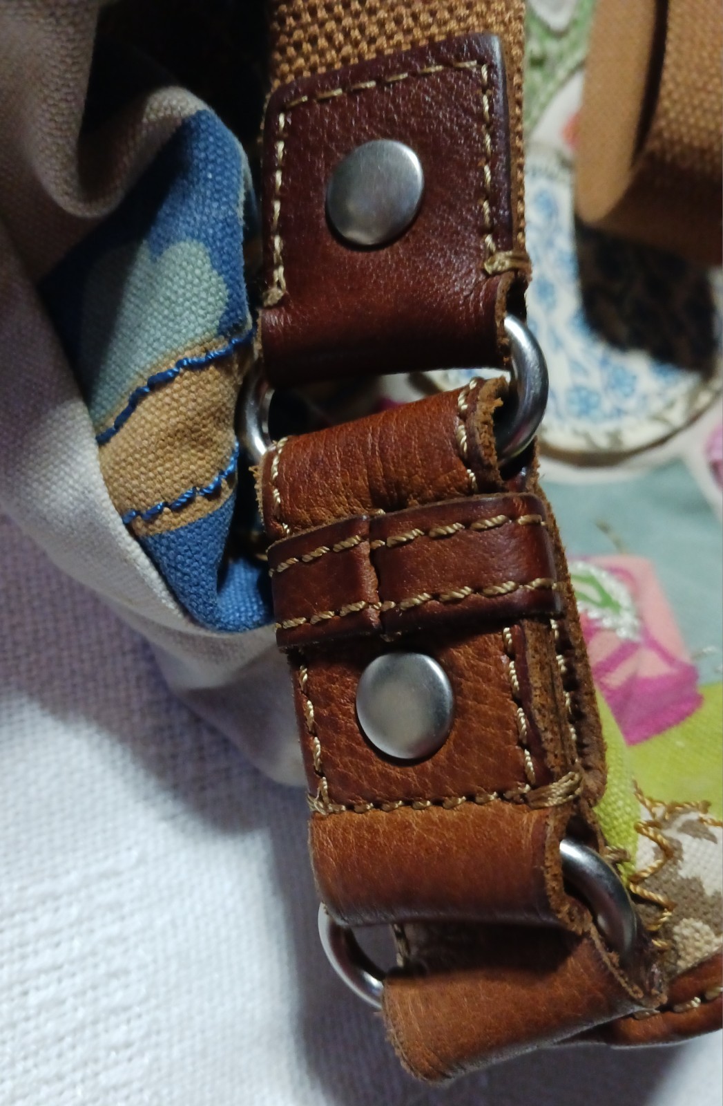 Fossil Patchwork Canvas Shoulder Bag Featuring A … - image 10