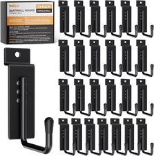 25 Pack J-Shaped Slatwall Hooks, Heavy Duty Slat Wall Hanging Hook and Hanger, S