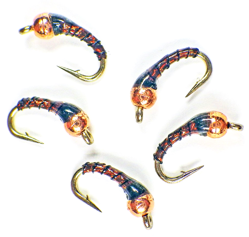 Zebra Midge Tungsteno Ninfe Radice Birra - Mosche da Pesca a Mosca Trota Premium - Foto 10 di 23