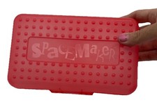 Spacemaker Pencil Box Watermelon Color Plastic Storage Case Made In USA VTG 90's