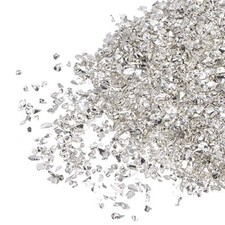 20g Crushed Glass Chips 1-3mm Irregular Glitter Glass Silver Tone